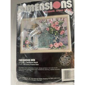 Barbara Mock--Dimensions Chickadee Inn Winter No Count Cross Stitch Kit #6633 NI